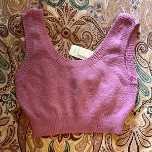 NWT JJXX lilac crop knit tank